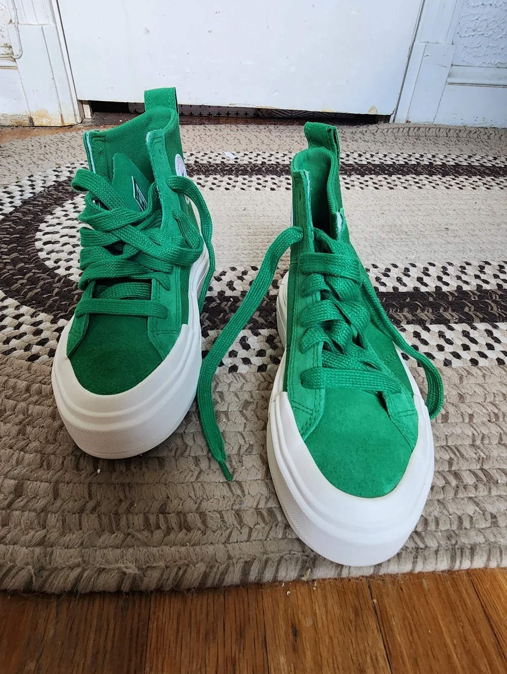 Converse Green High-Top Platform Sneakers